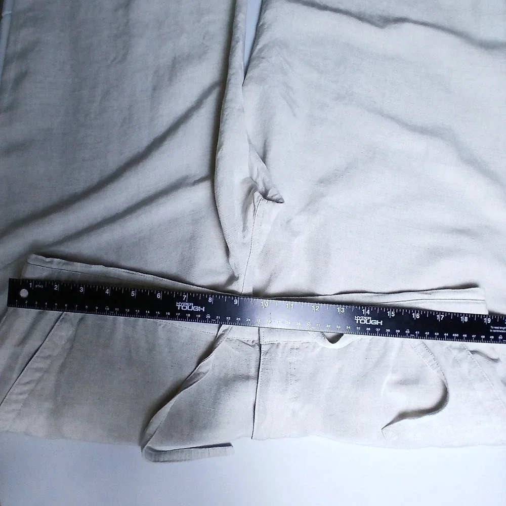Cubavera Mens Linen Blend Drawstring Pants Beige Casual Resort Coastal